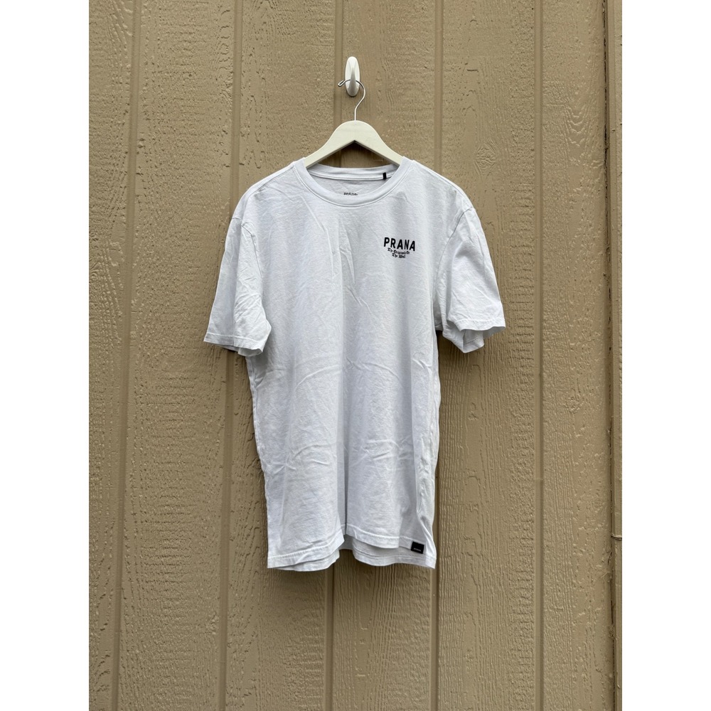 Prana Large Graphic Tee Outdoor Climbing Gorpcore Cotton White Shirt